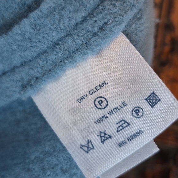 LANDS' END Vintage Wool Cardigan Jacket Blue 8 Tall - Picture 6 of 6